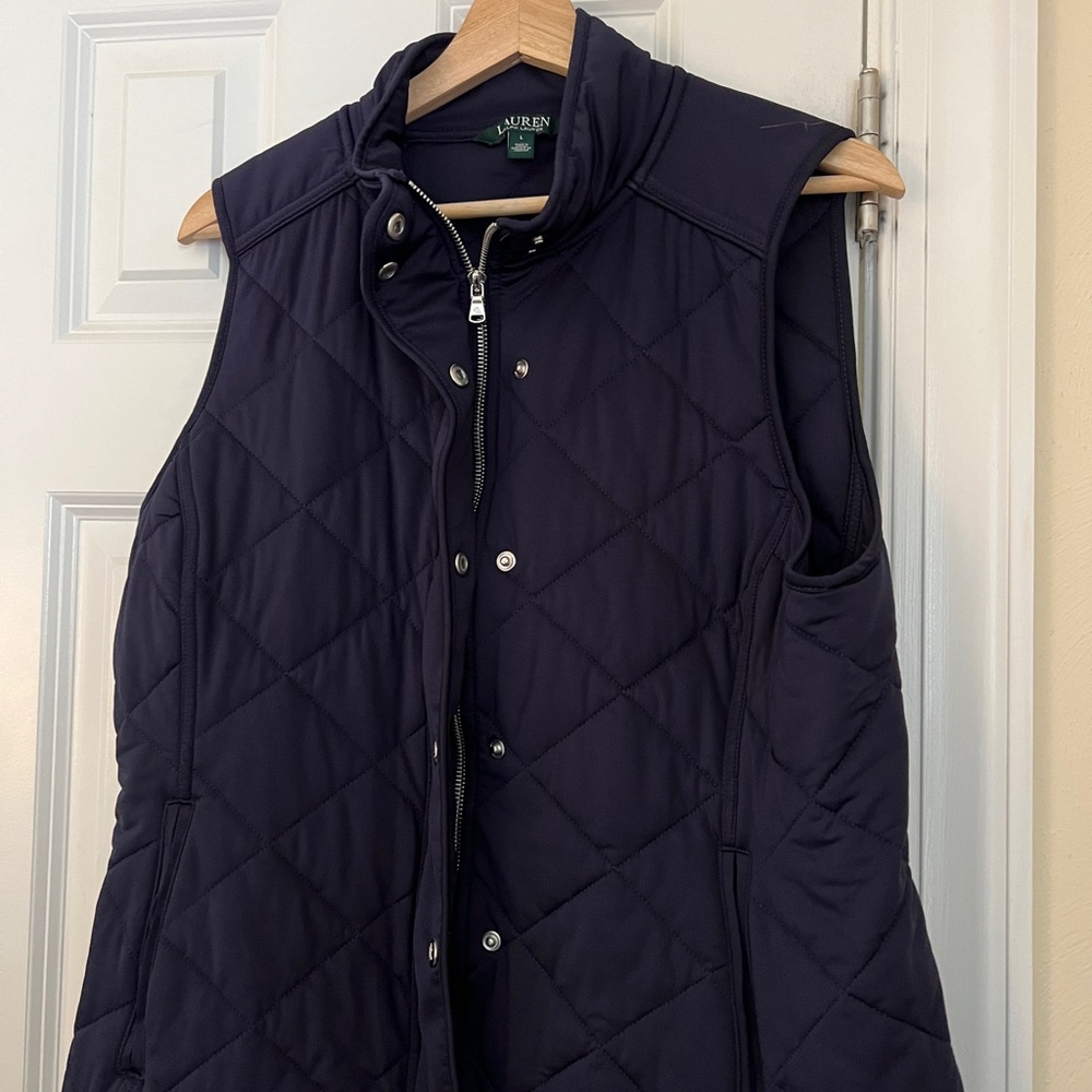 Ralph Lauren Quilted Womens Navy Vest Large